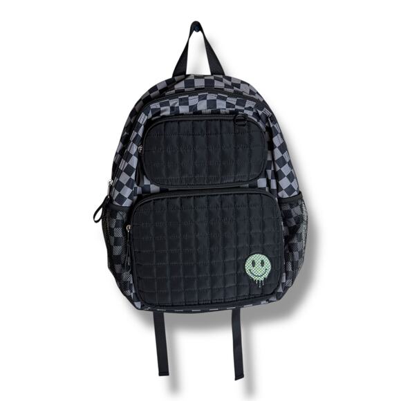 Boys' 16" Two Pocket Checkered Backpack - Cat & Jack™ Black/Gray - Picture 1 of 3